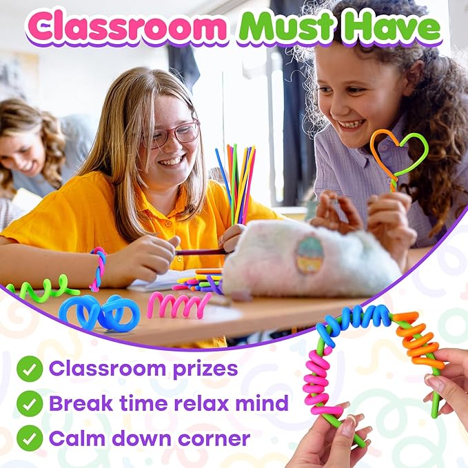 Fidget Toys Kids Sensory Sticks: 24 Pack Creative Party Favors Bulk - Calming Sensory Toys for Kids with Autism - Quiet Fidgets for Classroom Students Prizes