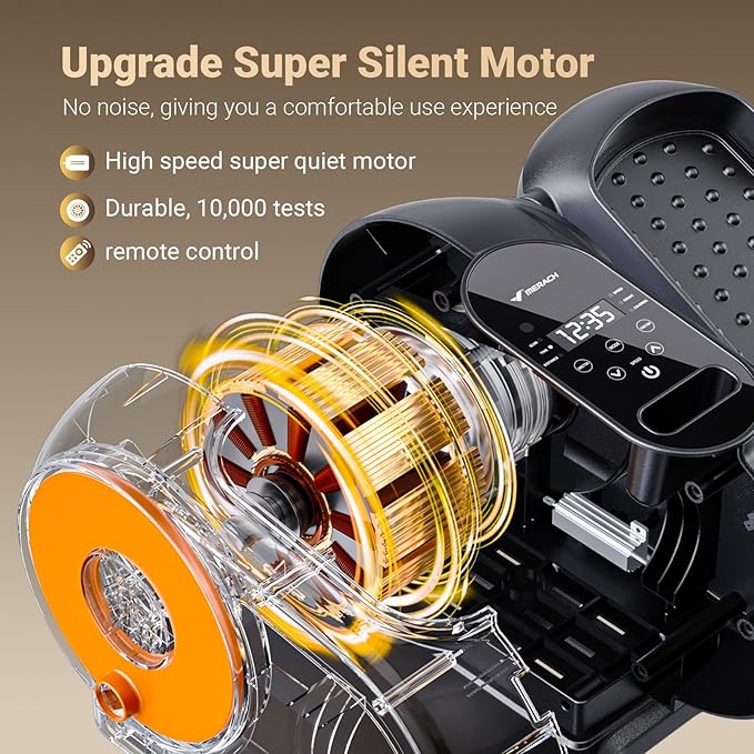 MERACH Under Desk Elliptical Machine, Ellipse Leg Exerciser as Seen on TV for Seniors with Remote Control & 12-Speeds, Quiet Portable Electric Seated Pedal Exerciser Machine for Home Office