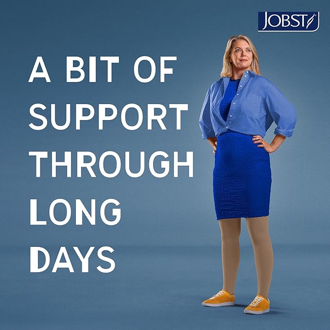 JOBST Relief Knee High Graduated Compression Socks, 15-20 mmHg - Comfortable Unisex Design - Closed Toe, Black, X-Large Full Calf