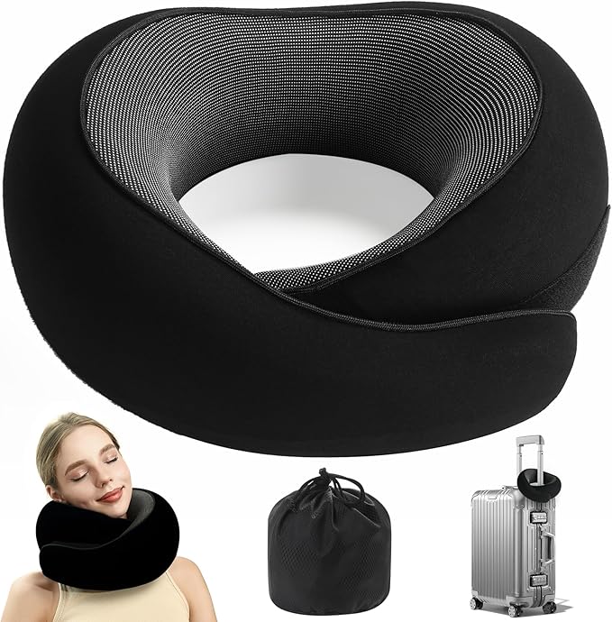 2024 New Memory Foam Travel Pillow for Airplanes,Neck Pillow for Traveling,Neck Plus Travel Pillow,Neck Plus Travel Neck Pillow