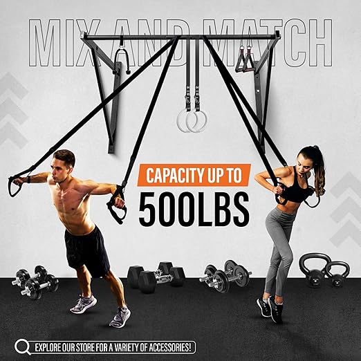 Yes4All Heavy Duty Wall Mounted Pull Up Bar – Multi-Grip Pull Ups / Pull Up Bar Ceiling Mount / Joist Mount for Home Gym