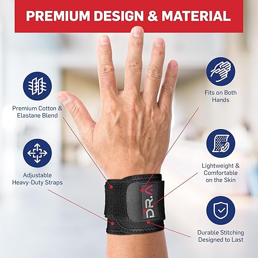 Dr. Arthritis Doctor Developed Wrist Brace, Wrist Wraps for Tendonitis, Hand Support, Ideal for Fitness, Weightlifting
