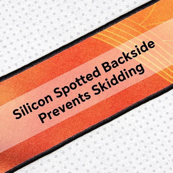 Colorful Star Large Yoga Towel with Corner Pockets, Non Slip Grip Dots Absorbent Hot Yoga Mat Towels, Yoga Blankets with Travel Bag, Mat Cover for Workout, Gym, Fitness - 74"x26", Geometric Flower