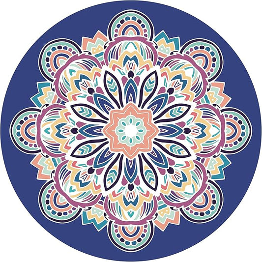 Round Meditation Pilates Yoga Mat Luxury Suede Large Yoga Mat Natural Rubber Non-Slip Base is ery Suitable for Meditation, Stretching, Yoga Environmental Protection, Fitness Exercise, Home and Outdoor. 140CM Diameter