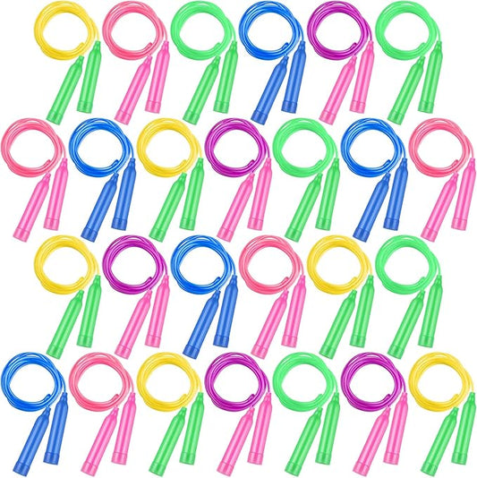Elcoho 36 Packs Jump Rope Set 7.3 Feet Adjustable Skipping Rope for Kids Party Favors, Outdoor Activity, Birthday Reward Gift