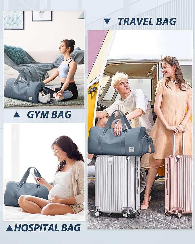 Gym Bag Womens,Travel Duffel Carry on Bag Sport Tote Bag Weekend Overnight Bag