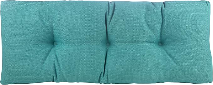 Klear Vu The Gripper Omega Non-Slip Tufted Bench Cushion for Indoor Furniture, Entryway Storage, Bay Window, 35 Inches, Solid Teal