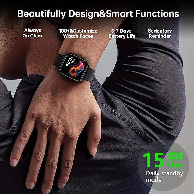 Fitness Tracker Answer/Make Calls, Smart Watch with Blood Pressure, Blood Oxygen, 24/7 Heart Rate Monitor, 120+ Sport Mode Activity Tracker, Waterproof Sleep Tracker for Women Men