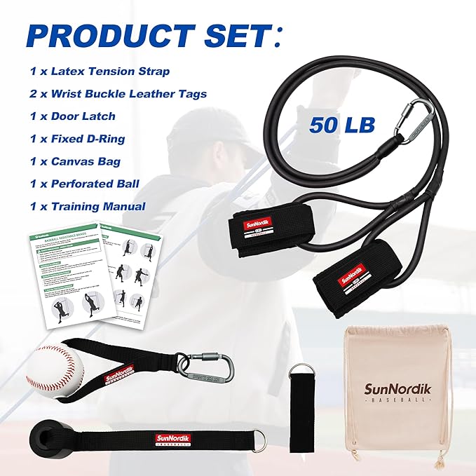 Resistance Bands for Pitchers, Baseball & Softball Training Equipment for Improving Arm Strength & Pitching Training, Baseball Pitching Bands for All Skill Levels