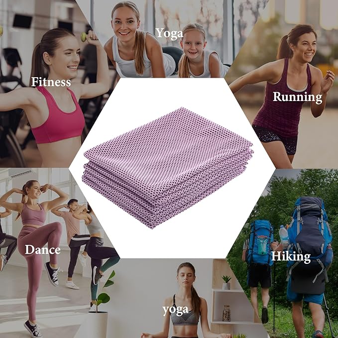 12 Pack 32 x 12 in Cooling Towels Bulk for Neck and Face Microfiber Ice Towel Sweat Towels Breathable Soft Chilly Towel Portable Cool Neck Rags for Yoga Sport Gym Workout Fitness