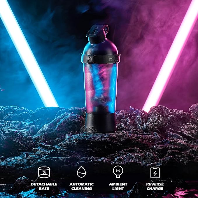 Electric Protein Shaker Bottle, 18.6 oz Blender Bottles For Protein Mixes, | Tritan | BPA Free| Portable Mixer Cup, Rechargeable Shake Cups And Meal Replacement Shakes(Black)