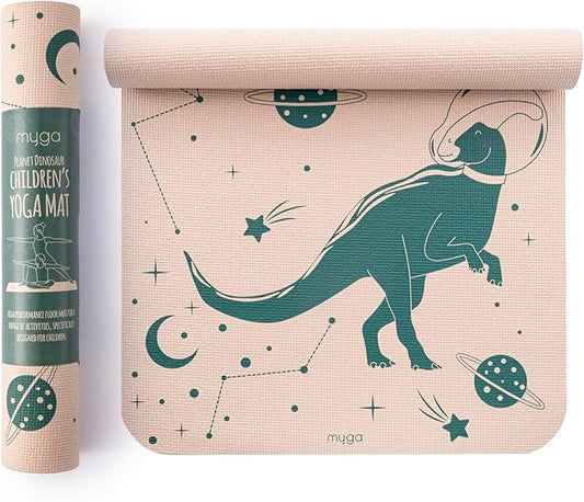 Myga Silk Print Kids Yoga Mat,Non-Slip Yoga Mat for Childrens Exercise, Fitness, Yoga and Mindfulness Lightweight, Easy Clean Play Mat for Girls and Boys