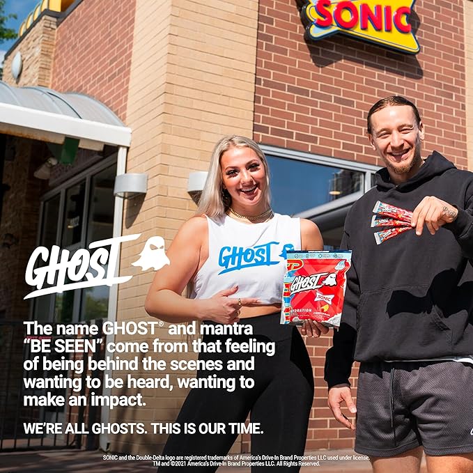 GHOST Hydration Packets, Sonic Cherry Limeade, 24 Sticks, Electrolyte Powder - Drink Mix Supplement with Magnesium, Potassium, Calcium, Vitamin C - Vegan Friendly, Free of Soy, Sugar & Gluten