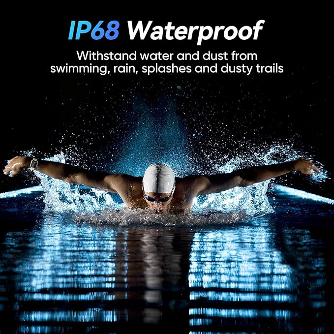 Fitpolo Smart Watches for Men/Women, 1.8'' Alexa Built-in Fitness Tracker Watch with Bluetooth Calls, IP68 Waterproof, Heart Rate/Sleep/SpO2/Stress Monitor, 110 Sport Modes for Android & iPhone