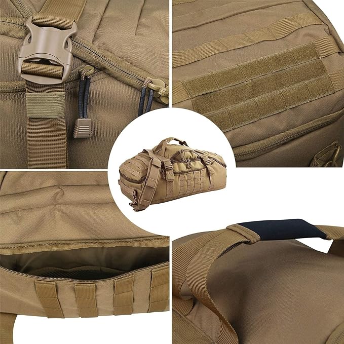 Gym Bag Duffle Bags Backpack - Travel Weekender Bag for Men Women Workout Bag for Military,Sports,Overnight,Basketball,Tactical,Football,Waterproof & Tear Resistant