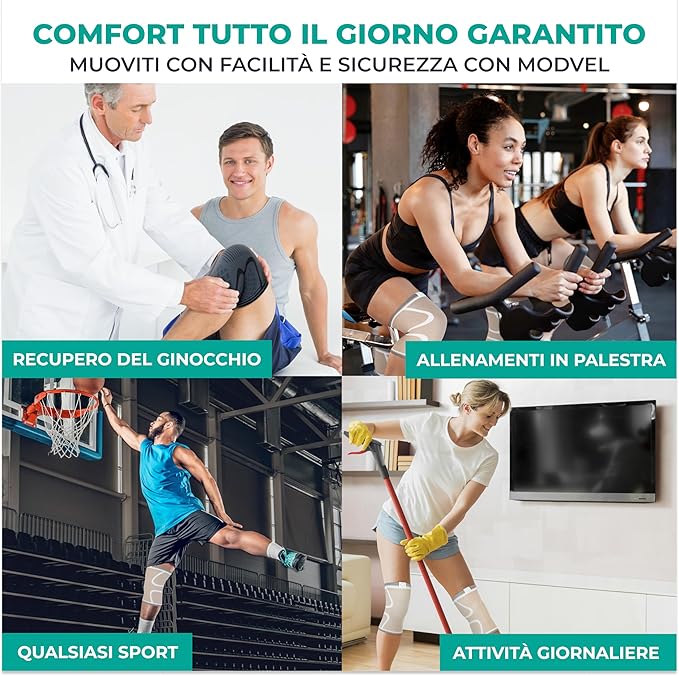 Modvel Compression Knee Brace for Women & Men - 2 Pack Knee Brace for Women Running Knee Pain, Knee Support Compression Sleeve, Workout Sports Knee Braces for Meniscus Tear ACL & Arthritis Pain Relief