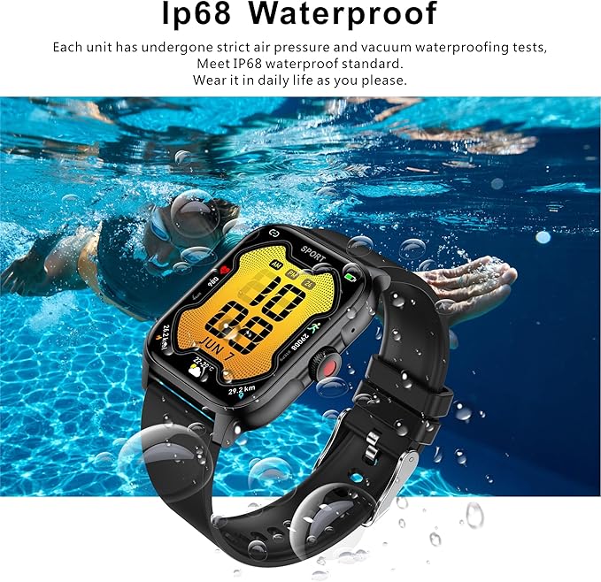 Fitness Tracker Heart Rate Blood Pressure Watch Blood Oxygen Monitor Pedometer Step Counter Activity Tracker Big Fitness Tracker for Women Men Smart Watch for Android Phones Compatible iPhone