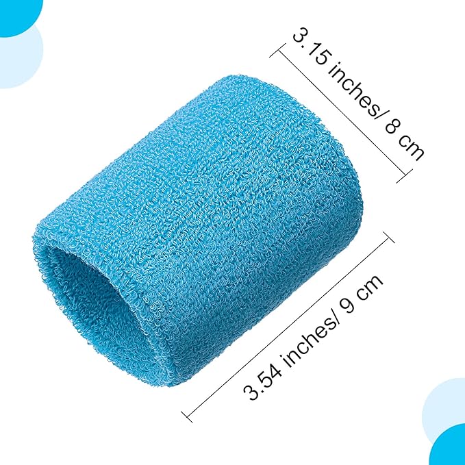 12 Pack Sweatbands Sports Wristband Cotton Sweat Band for Men and Women, Good for Tennis, Basketball, Running, Gym, Working Out