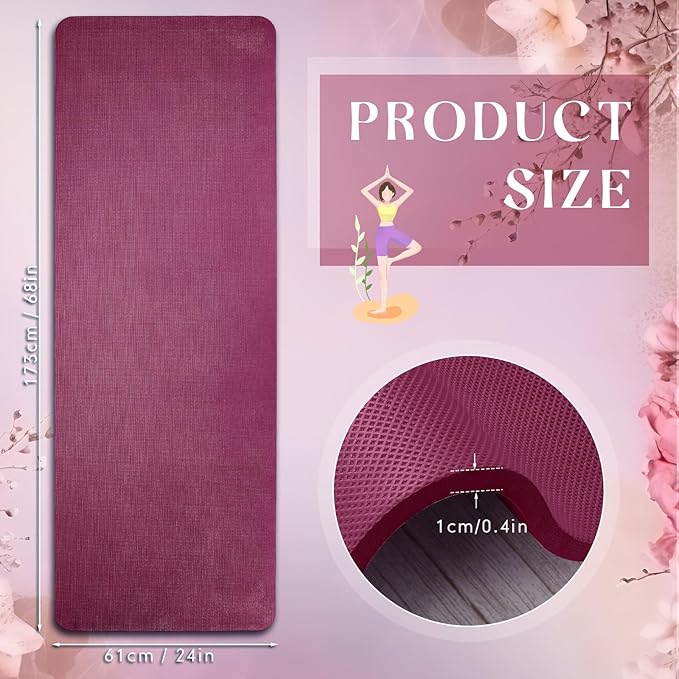 Timgle 6 Pcs 10mm Thick Yoga Mat Bulk, 68 x 24 Inches, Anti-Slip Tear-Resistant Exercise Mat for Adult Fitness, Stretching, Workout and Studio
