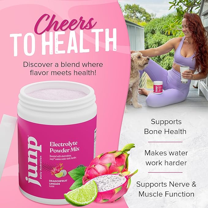 JUNP Electrolytes Powder No Sugar No Carbs - Dragonfruit Limeade Keto Electrolyte Drink Mix - Potassium & Salt Hydration Powder Electrolytes Zero Calorie Sugar Free Electrolyte Powder, 90 Servings
