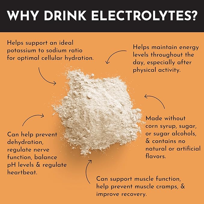 Mango Lemonade Electrolytes – 30‑Serving Hydration Drink Mix with Coconut Water, Sea Salt, and Trace Minerals – Supports Hydration, Recovery, and Electrolyte Balance*