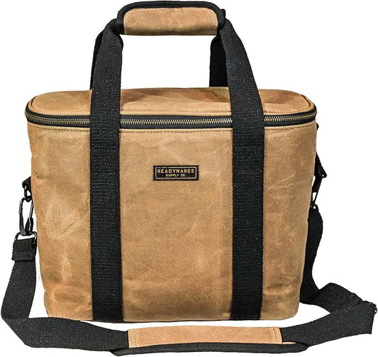 Waxed Canvas Insulated 18L Soft-Sided Cooler for Camping, Beach, Tailgailting, BBQ, Weekend Trips - Great as Lunch Cooler and Mens Lunch Bags for Work or Lunch Bag