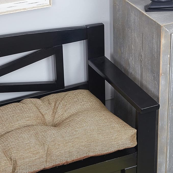 Klear Vu The Gripper Omega Non-Slip Tufted Bench Cushion for Indoor Furniture, Entryway Storage, Bay Window, Corner Nook or Piano Seat, 27 Inches, 06 Gold