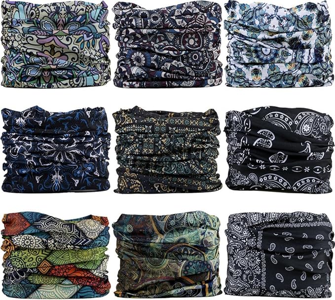 Headband Neck Gaiter Head Wrap Headwear Face Mask Magic Scarf Bandana for Men and Women