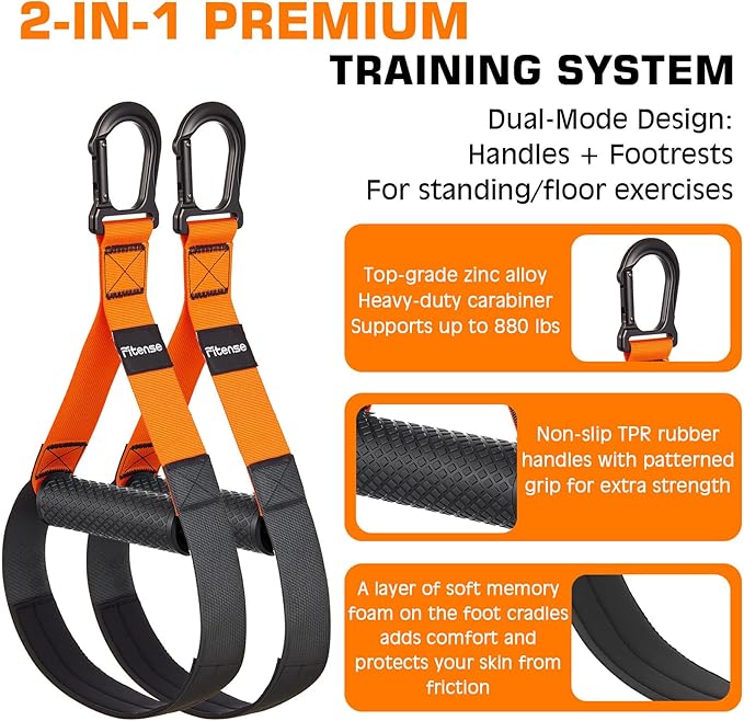 Home Resistance Training Kit, Suspension Trainer Straps with Adjustable Extension, Door Anchor, and Carry Bag – Strength Training Equipment for Full Body Bodyweight Workouts at Home or Outdoors