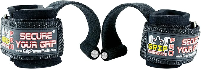 Lifting Dowel Straps Neoprene Padded Wrist Wraps Power Weight Lifting Training Gym Grips Straps Wrist Support Bandage Set of 2 Alternative to Hooks (Black)