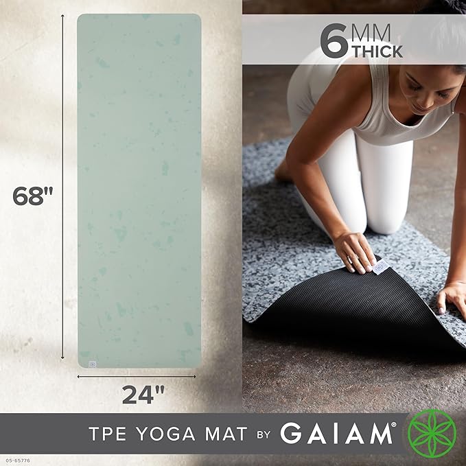 Gaiam Yoga Mat Performance TPE Exercise & Fitness Mat for All Types of Yoga, Pilates & Floor Exercises