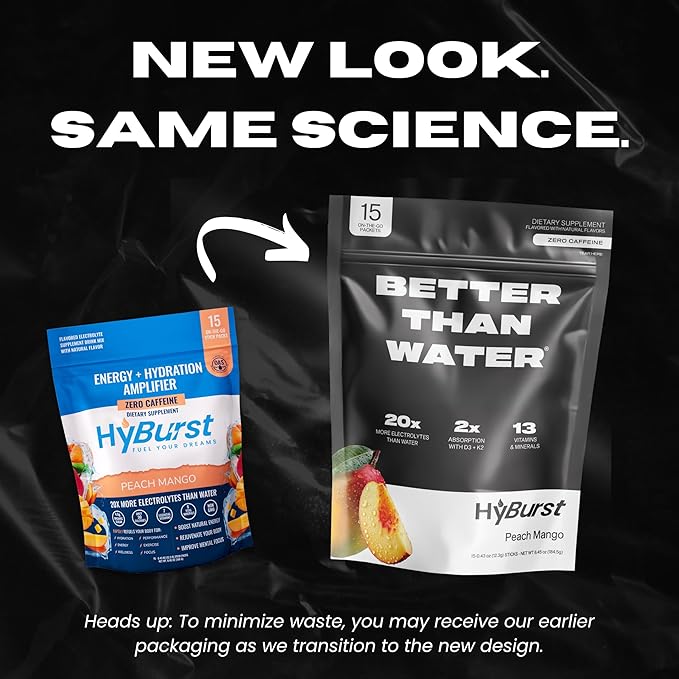 Electrolyte & Vitamin Supplement Powder, Drink Mix with B12, L-Theanine, D3, K2, Zinc, Magnesium, Potassium, Supports Calm Focus & Energy, Peach Mango, 15 Pack