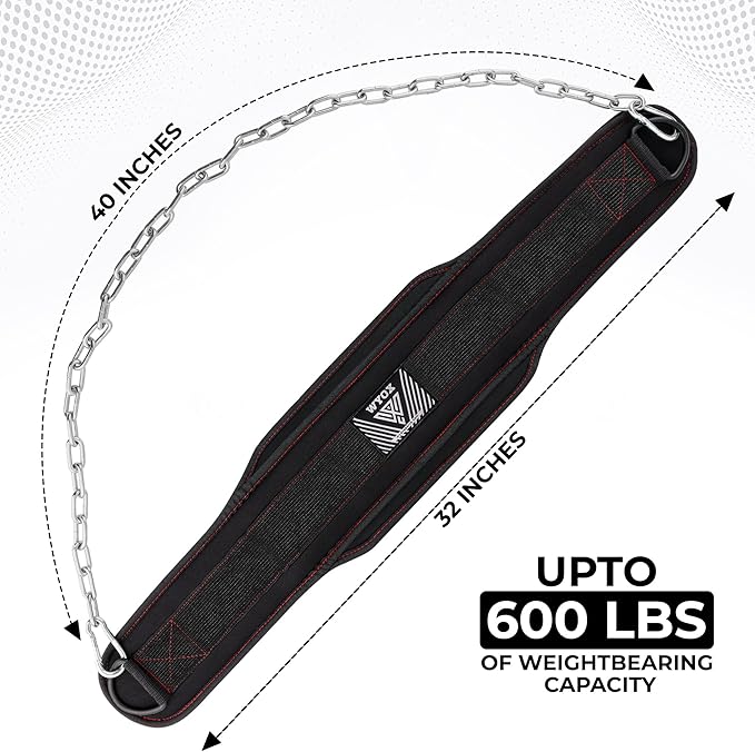 WYOX Dip Belt for Weightlifting β Weight Belt with Chain for Pullups, Gym Lifting Belt for Powerlifting, Squats, Bodybuilding, Heavy Duty Steel, and Workout Belt with Comfortable Neoprene Support