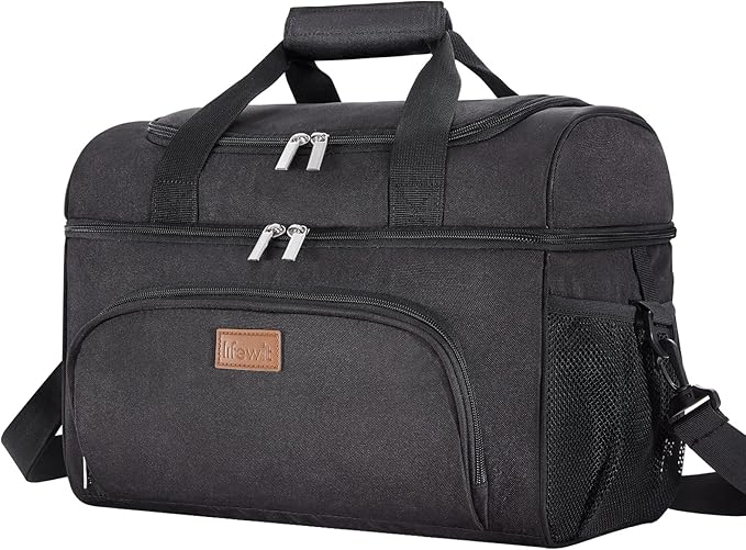 Lifewit Insulated Cooler Bag, 32/48 Can Large Leakproof Beach Cooler, Lightweight Portable Double Layer Soft-Sided Travel Ice Chest for Camping, Kayaking, Road Trips, Grocery Shopping