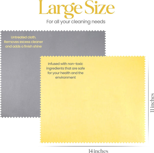 Mayflower Polishing Cloth for Stainless Steel Copper Brass Chrome Made in USA Non Toxic 2 Cotton Cleaning Set 11 x 14 in ea.User-Friendly Cleaner for Kitchen Watch Musical Instruments Coins Antiques