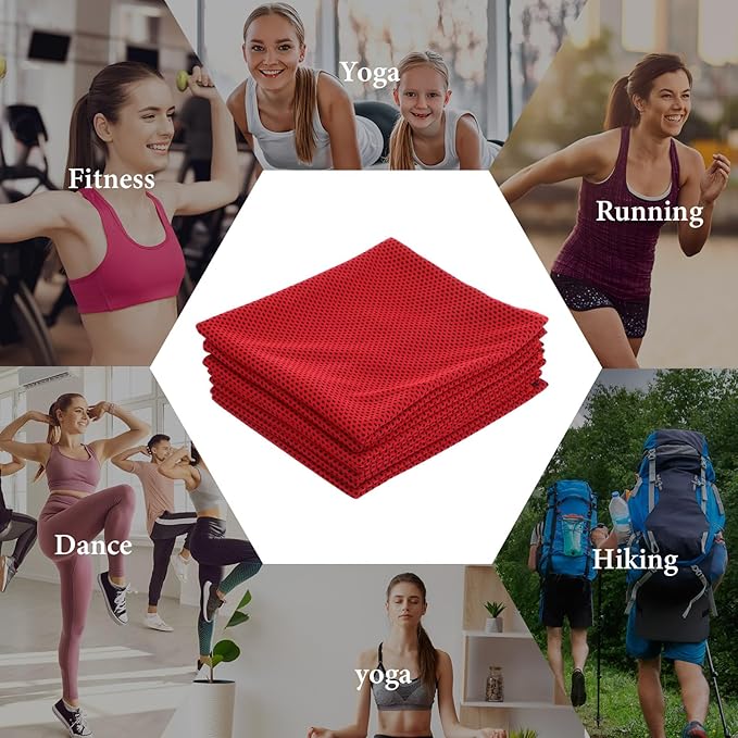 12 Pack 32 x 12 in Cooling Towels Bulk for Neck and Face Microfiber Ice Towel Sweat Towels Breathable Soft Chilly Towel Portable Cool Neck Rags for Yoga Sport Gym Workout Fitness