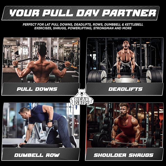 Bear Grips Wrist Straps for Weightlifting Alternative to Traditional Lifting Straps Gym, Modern Weight Lifting Straps, Deadlift Straps, Gym Straps. Lifting Grips with Wrist Support, for Men and Women