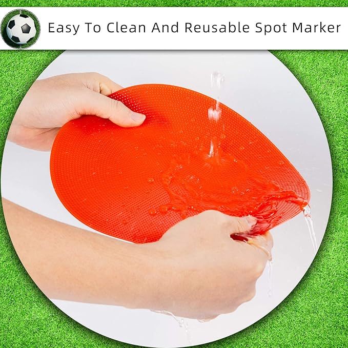 Spot Markers 18 Pcs 9 Inch 10 Inch Non Slip Rubber Agility Markers for Football, Basketball Training Markers,School Activities, Exercise Drills