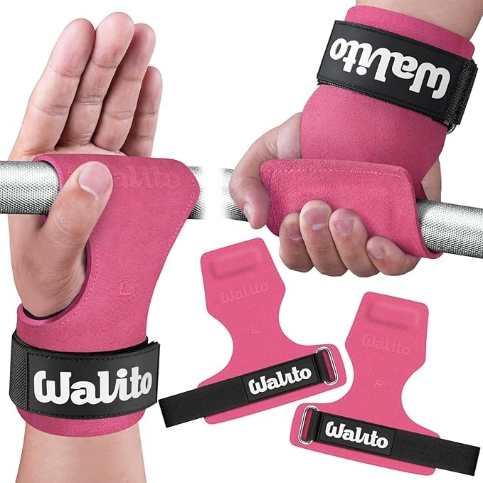 WALITO Weight Lifting Wrist Strap, Double Leather Weightlifting Wrist Straps for Gym Strength Training, Neoprene Padded Wrist Wraps - for Men & Women (Pair)