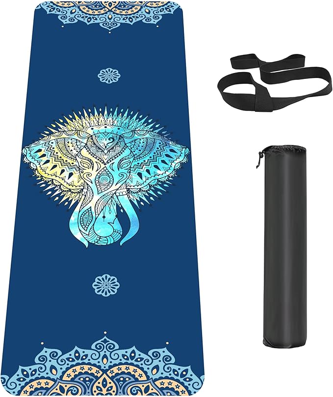 Non Slip Yoga Mat TPE Workout Mat for Men Women, Thick Workout Mat with Carrying Strap, Fitness Mats for Exercise, Yoga, Fitness, Pilates, Floor Workouts (72" x 24" x 6mm)