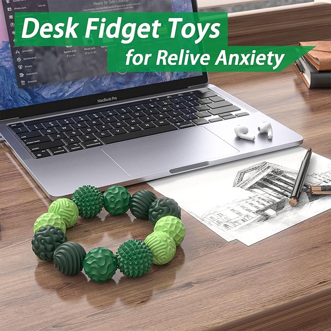 10 Pack Magnetic Fidget Toys for Adutls & Teens, Silicone Magnetic Fidget Balls, Textured Sensory Toys Help Relieve Stress, Tension, Office Desk Toy for Autism ADHD Anxiety