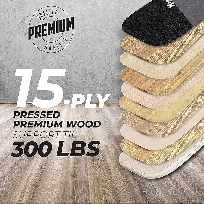 Yes4All Balance Board Sports Trainer, Surf Trainer Board With Adjustable Stoppers, Improve Core Strength and Balance Control