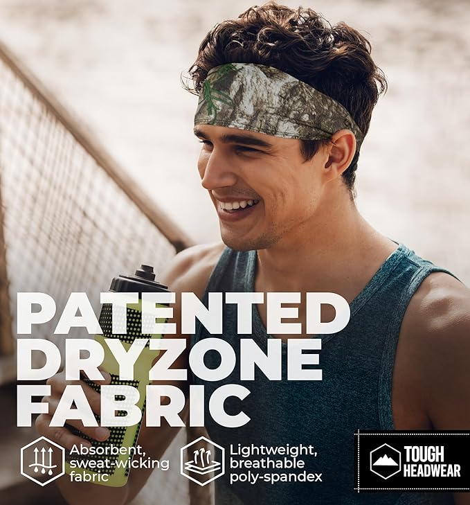 Tough Headwear Sport Headbands for Men - Workout Headbands for Women - Running Headband -Tennis Athletic Sweatband