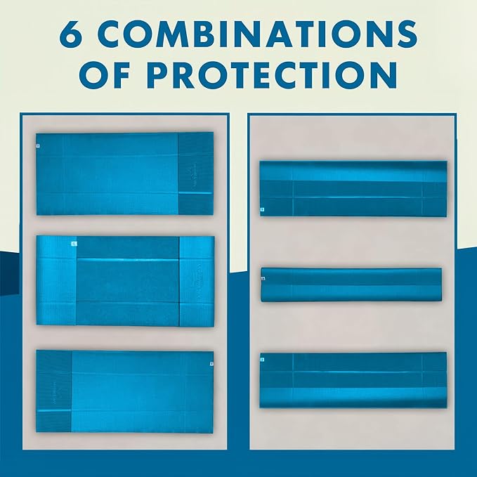 Foldable Yoga Mat Thick, in 6 Combinations; Greater Support and Protection for Joints, Body Alignment System, and Sections for Hands and Feet. Non-slip texture and water-resistant