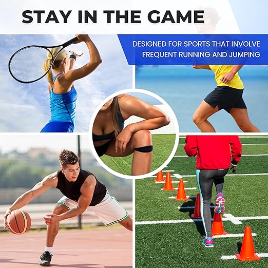 COOLSET Patella Band Knee Strap - 2 Pack Patellar Tendon Support Strap for Knee Pain Relief - Non-Slip Knee Brace for Jumper’s Knee, Tendonitis, Basketball, Running - Men, Women, Youth w/ Travel Bag (Orange)