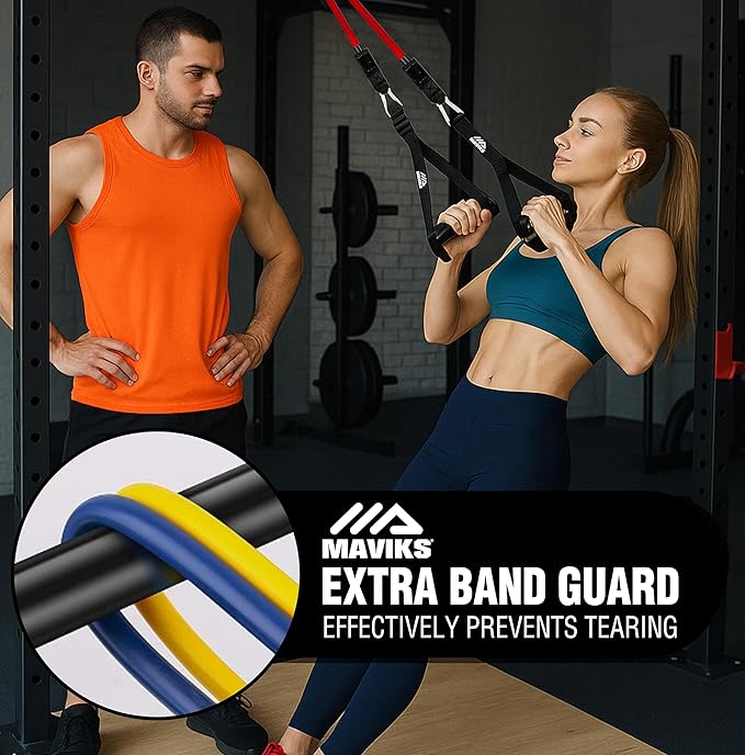 Exercise Resistance Bands for Working Out Set of 5 for Women and Men, Stretch Bands for Exercise, Physical Therapy, Arms Legs Workout, Stretching, Home Fitness