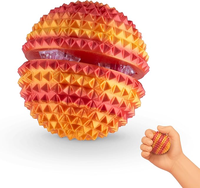 Round Spiked Sensory Fidget Clicker, Tactile Stimming Device with Mechanical Clicky Switches, Lanyard Attachment, Ideal for Pain Stim, ADHD, Autism & Stress Relief (NEON NOVA, Large)