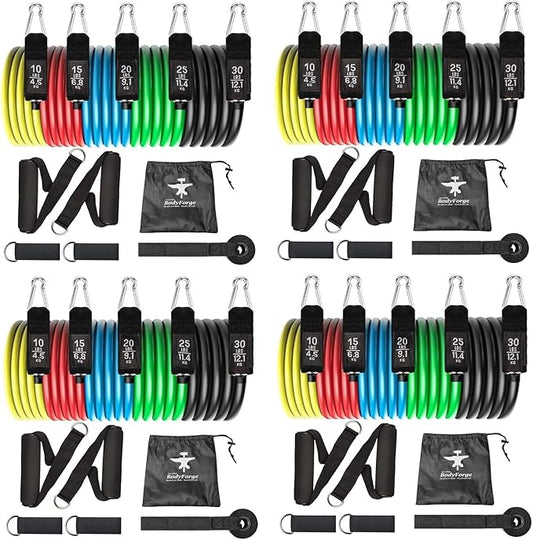 BodyForge Resistance Bands, Exercise Bands, Resistance Bands for Working Out, Work Out Bands with Handles for Men and Women Fitness, Strength Training Home Gym Equipment