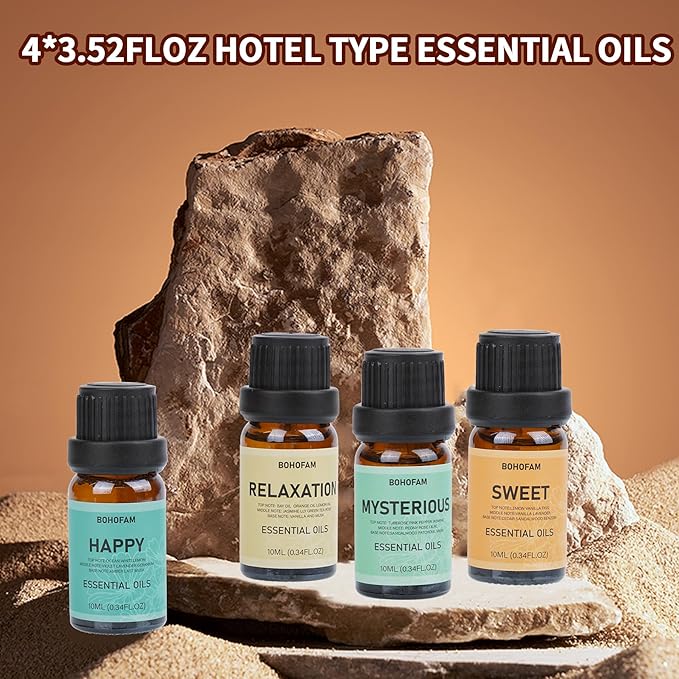 BOHOFAM Jellyfish Essential Oil Diffuser 250ML,Aroma Diffuser Hears Sound to Spray Dancing Jellyfish Mist,7 Colorful Lights, 4 * 10ML Hotel Collection Diffuser Oils Scents for Home Bedroom(Black)