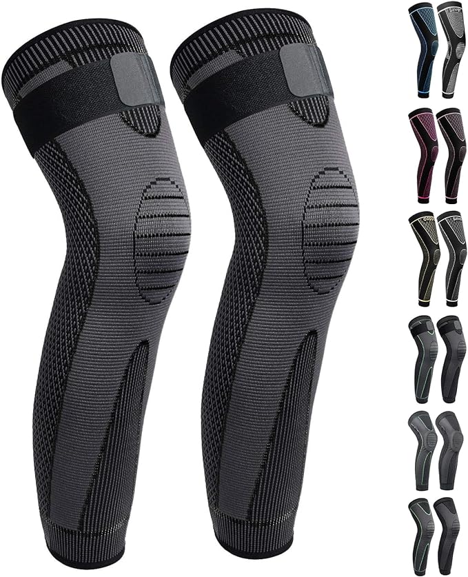 Full Leg Sleeves Long Compression Leg Sleeve Knee Sleeves Protect Leg, for Man Women Basketball, Arthritis Cycling Sport